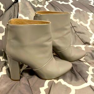 J Crew Gray Italian leather ankle boots
